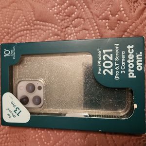 Onn sparkling silver Phone Case for iPhone 13 Pro new